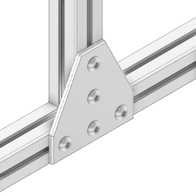 41-170-0 MODULAR SOLUTIONS TIE PLATE 135MM X 135MM X 6MM<BR>T SHAPE ANGLED INSIDES, HARDWARE NOT INCLUDED